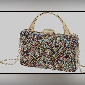 NEW Clutch Purse Glitter Crystals Diamond Party Evening Bag Vintage inspired